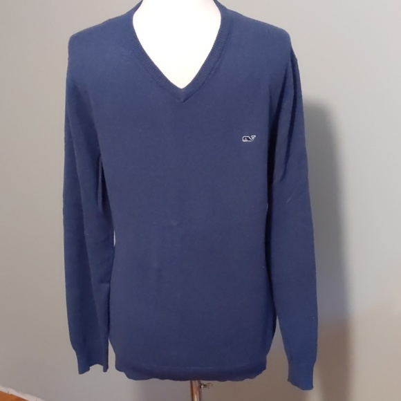 Vineyard Vines Cashmere Heathered Blue Size L - Picture 3 of 7